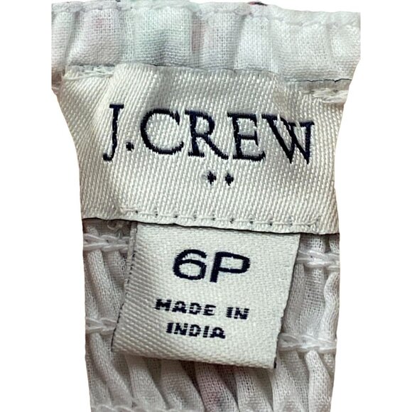 J Crew  Cottage Core Size 6P Tiered Midi Dress White Pink Floral - Picture 5 of 8